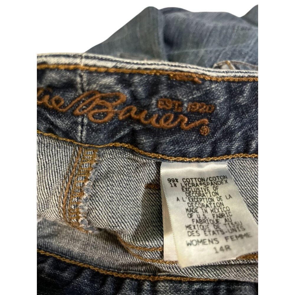 Eddie Bauer Jeans Womens 14R Blue Straight Fit Stretch Cotton Denim Used - Picture 16 of 16